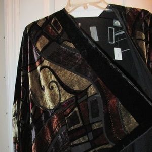 Cocoon House Burnout Velvet/Sheer Shrug